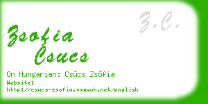 zsofia csucs business card