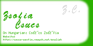 zsofia csucs business card